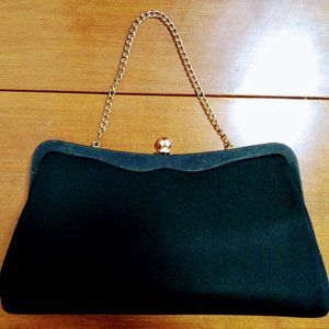 VTG Black Frame Clutch with Removable Strap